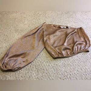 Show Me Your MuMu Brown Textured Blouse